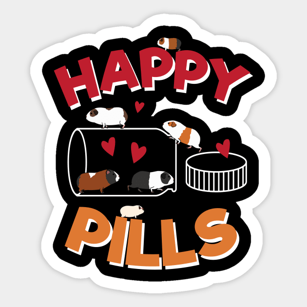 Happy Pills Guinea Pig Sticker by MooonTees